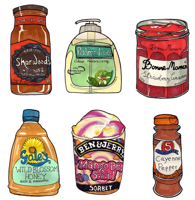 illustration of various products